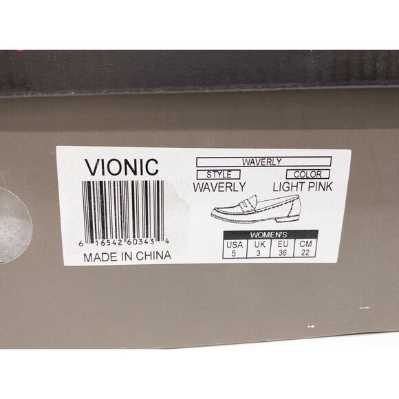 New Vionic Light Pink Waverly Nubuck Leather Orthotic Slip On Penny Loafers 5 - Picture 10 of 11